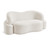 Cream-L Principessa Collection Modern | Contemporary Loveseat with Rich Cream Boucle Fabric, Curved Seat and Back, 68" W x 35" D x 29" H, Cream
