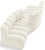 Cream-S4A Arc Collection Modern | Contemporary Modular Sofa with Soft Cream Velvet, Deep Channel Tufting, Modular Design, 108 W x 47 D x 30 H, Cream