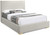 CrosbyBeige-K Crosby Collection Mid-Century Modern Linen Fabric King Bed Rich Beige Linen Textured Fabric, Gold and Chrome Legs Included, 83" W x 89.6" D x 54.3" H, Beige, King CrosbyBeige-K Crosby Collection Mid-Century Modern Linen Fabric King Bed Rich Beige Linen Textured Fabric, Gold and Chrome Legs Included, 83" W x 89.6" D x 54.3" H, Beige, King