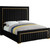 Dolce Collection Modern | Contemporary Velvet Upholstered Bed with Luxurious Channel Tufting and Gold Metal Trim/Legs, Queen, Black Dolce Collection Modern | Contemporary Velvet Upholstered Bed with Luxurious Channel Tufting and Gold Metal Trim/Legs, Queen, Black