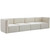 Cream-S126 Quincy Collection Modern | Contemporary Velvet Upholstered Modular Sofa with Deep Horizontal Channel Tufting, 126" W x 32" D x 31.5" H, Cream