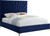 Eclipse Solid Wood and Velvet King Bed in Navy Eclipse Solid Wood and Velvet King Bed in Navy