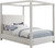 EmersonCream-K Emerson Collection Mid Century Modern Linen Textured Fabric Upholstered Canopy Bed, 83" W x 87.5" D x 79" H, Cream, King EmersonCream-K Emerson Collection Mid Century Modern Linen Textured Fabric Upholstered Canopy Bed, 83" W x 87.5" D x 79" H, Cream, King