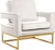 Noah Collection Modern | Contemporary Velvet Upholstered Accent Chair with Durable Iron, 33" W x 29" D x 35" H, Cream, Gold Base Noah Collection Modern | Contemporary Velvet Upholstered Accent Chair with Durable Iron, 33" W x 29" D x 35" H, Cream, Gold Base