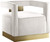 Armani 18.5" H Velvet Accent Chair in Cream and Gold Armani 18.5" H Velvet Accent Chair in Cream and Gold