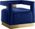 Armani Collection Modern | Contemporary Velvet Upholstered Accent Chair with Sturdy Steel Base and Back in Gold Finish, 31.5" W x 28" D x 28" H, Navy Armani Collection Modern | Contemporary Velvet Upholstered Accent Chair with Sturdy Steel Base and Back in Gold Finish, 31.5" W x 28" D x 28" H, Navy