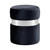 Hailey Collection Modern | Contemporary Velvet Upholstered Ottoman/Stool with Stainless Steel Band, 14.5" W x 14.5" D x 17.5" H, Black