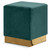 Jax Collection Modern | Contemporary Velvet Upholstered Ottoman/Stool with Durable Stainless Steel Base, 14.5" W x 14.5" D x 17.5" H, Green, (134Green)