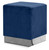 Jax Collection Modern | Contemporary Velvet Upholstered Ottoman/Stool with Durable Stainless Steel Base, 14.5" W x 14.5" D x 17.5" H, Navy, 135Navy