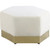 Marquis Collection Modern | Contemporary Velvet Upholstered Ottoman with Stainless Steel Base in Brushed Gold Finish, 26.75" W x 26.75" D x 17" H, Cream, 600Cream-Ott Marquis Collection Modern | Contemporary Velvet Upholstered Ottoman with Stainless Steel Base in Brushed Gold Finish, 26.75" W x 26.75" D x 17" H, Cream, 600Cream-Ott