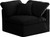 Black-Corner Plush Collection Contemporary Down Filled Comfort Overstuffed Velvet Upholstered Modular Component Corner Black