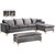 Naomi Collection Modern | Contemporary Grey Velvet Upholstered REVERSIBLE Sectional with Rich Gold or Chrome Legs Naomi Collection Modern | Contemporary Grey Velvet Upholstered REVERSIBLE Sectional with Rich Gold or Chrome Legs
