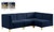 Navy-Sec4A Alina Collection Modern | Contemporary Velvet Upholstered Modular Sectional with Deep Channel Tufting, 91" W x 58.5" D x 31" H, Navy Navy-Sec4A Alina Collection Modern | Contemporary Velvet Upholstered Modular Sectional with Deep Channel Tufting, 91" W x 58.5" D x 31" H, Navy