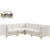 Cream-Sec5C Alina Collection Modern | Contemporary Velvet Upholstered Modular Sectional with Deep Channel Tufting, 91" W x 91" D x 31" H, Cream Cream-Sec5C Alina Collection Modern | Contemporary Velvet Upholstered Modular Sectional with Deep Channel Tufting, 91" W x 91" D x 31" H, Cream