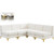 Cream-Sec5A Alina Collection Modern | Contemporary Velvet Upholstered Modular Sectional with Deep Channel Tufting, 84.5" W x 84.5" D x 31" H, Cream Cream-Sec5A Alina Collection Modern | Contemporary Velvet Upholstered Modular Sectional with Deep Channel Tufting, 84.5" W x 84.5" D x 31" H, Cream