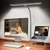 LED Desk Lamp with Clamp, 17" Stepless Dimming Light, Grey
