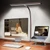 LED Desk Lamp with Clamp, 17" Stepless Dimming Light, Brown