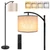 Floor Lamp for Living Room, 4 Color Temperature LED Floor Lamp with Remote Control & Foot Switch, LED Bulb Included, Modern Standing Lamp for Bedroom, Study Room, Office - Black