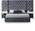 Grande Collection Modern | Contemporary Velvet Upholstered Bed with Luxurious Deep Button Tufting and Stainless Steel Legs in Polished Chrome Finish, Grey, King Grande Collection Modern | Contemporary Velvet Upholstered Bed with Luxurious Deep Button Tufting and Stainless Steel Legs in Polished Chrome Finish, Grey, King