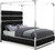 Encore Collection Modern | Contemporary Faux Leather Upholstered, Acrylic and Chrome Canopy Bed, Queen, Black Encore Collection Modern | Contemporary Faux Leather Upholstered, Acrylic and Chrome Canopy Bed, Queen, Black