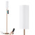64'' Floor Lamps for Living Room with Remote Control and Stepless Dimmable Colors Temperature & Brightness, 9W Bulb Included(White Lampshade & Brown Pole)