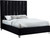 Enzo Collection Modern | Contemporary Velvet Upholstered Bed with Deep Channel Tufting and Chrome Accent Design, Black, King Enzo Collection Modern | Contemporary Velvet Upholstered Bed with Deep Channel Tufting and Chrome Accent Design, Black, King