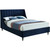EvaNavy-Q Eva Collection Modern | Contemporary Velvet Upholstered Queen Bed, Black Wood Legs, Deep Channel Tufting, Wing Back Headboard, 64.5" W x 87" D x 48" H, Navy, Queen
