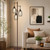 Dimmable Floor Lamp,3x800LM LED Bulbs Included, Farmhouse Industrial Floor Lamp Standing Tree Lamp with Teardrop Cage Head Tall Lamp for Living Room Bedroom Office Dining Room - Matte Brown Dimmable Floor Lamp,3x800LM LED Bulbs Included, Farmhouse Industrial Floor Lamp Standing Tree Lamp with Teardrop Cage Head Tall Lamp for Living Room Bedroom Office Dining Room - Matte Brown