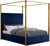 JonesNavy-Q Jones Collection Modern | Contemporary Upholstered Queen Bed, Navy Velvet, Channel Tufting, Brushed Brass Frame, 66.5" W x 86.5" D x 79" H, Navy, Queen JonesNavy-Q Jones Collection Modern | Contemporary Upholstered Queen Bed, Navy Velvet, Channel Tufting, Brushed Brass Frame, 66.5" W x 86.5" D x 79" H, Navy, Queen
