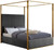 JonesGrey-K Jones Collection Modern | Contemporary Upholstered King Bed, Grey Velvet, Channel Tufting, Brushed Brass Frame, 82.5" W x 86.5" D x 79" H, Grey, King JonesGrey-K Jones Collection Modern | Contemporary Upholstered King Bed, Grey Velvet, Channel Tufting, Brushed Brass Frame, 82.5" W x 86.5" D x 79" H, Grey, King