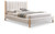 KonaCream-K Kona Collection Mid-Century Modern Upholstered King Bed, Soft Cream Fabric, Finished Rubberwood Legs, Slats, 82.5" W x 86.5" D x 47" H, Cream, King KonaCream-K Kona Collection Mid-Century Modern Upholstered King Bed, Soft Cream Fabric, Finished Rubberwood Legs, Slats, 82.5" W x 86.5" D x 47" H, Cream, King