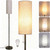 Floor Lamp for Living Room Modern Standing Lamps with Lampshade Minimalist Tall Lamp with Switch Ajustable Color for Bedroom Reading LED Bulb Included Gold Black Brushed Body+Beige Shade