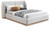 JardinCream-Q Jardin Collection Art Deco Queen Bed with Rich Cream Boucle Fabric, Solid Wood Base, Rounded Wing Back Bed, 76" W x 89.5" D x 42.75" H, Cream, Queen