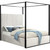 JaxCream-K Jax Collection Modern | Contemporary Velvet Upholstered King Bed, Cream Velvet, Deep Channel Tufting, Matte Black Steel Canopy, 82" W x 86.5" D x 78.5" H, Cream, King JaxCream-K Jax Collection Modern | Contemporary Velvet Upholstered King Bed, Cream Velvet, Deep Channel Tufting, Matte Black Steel Canopy, 82" W x 86.5" D x 78.5" H, Cream, King