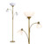 Sky Dome Double LED Floor lamp, Torchiere Super Bright Floor Lamp with 2 Reading Lamps for Living Rooms & Offices - Dimmable Tall Standing Lamp for Bedroom Reading - Tall Brass Pole