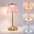 Cordless Touch Table Lamp with 5200mAh Battery - 3 Adjustable Color Temperatures & Dimmable, Rechargeable Desk Lamp for Bedroom, Living Room, Office, Entryway, Bookshelves (Clear Pink Rose) Cordless Touch Table Lamp with 5200mAh Battery - 3 Adjustable Color Temperatures & Dimmable, Rechargeable Desk Lamp for Bedroom, Living Room, Office, Entryway, Bookshelves (Clear Pink Rose)
