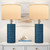 20” Modern Table Lamps Set of 2, Lamps for Bedroom, Blue