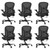 Set of 6, Ergonomic Office Chair Mesh Fabric Home Office Chairs with Adjustable Lumbar Support, 360° Swivel, and Flip-Up Armrests, Black Set of 6, Ergonomic Office Chair Mesh Fabric Home Office Chairs with Adjustable Lumbar Support, 360° Swivel, and Flip-Up Armrests, Black