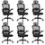 6PK, Desk Chairs with Wheels, Ergonomic Mesh Back Home Office Chair with Headrest, Adjustable Lumbar Support Swivel Rolling Computer Chairs with Flip Up Arms for Conference Meeting Room, Black 6PK, Desk Chairs with Wheels, Ergonomic Mesh Back Home Office Chair with Headrest, Adjustable Lumbar Support Swivel Rolling Computer Chairs with Flip Up Arms for Conference Meeting Room, Black