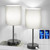 17.3'' Table Lamps Nightstand Set of 2 with 2 USB & AC Outlet, Grey 17.3'' Table Lamps Nightstand Set of 2 with 2 USB & AC Outlet, Grey