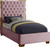 Lana Collection Modern | Contemporary Velvet Upholstered Bed with Deep Detailed Tufting and Gold Legs, Twin, Pink Lana Collection Modern | Contemporary Velvet Upholstered Bed with Deep Detailed Tufting and Gold Legs, Twin, Pink