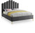 Lily Collection Modern | Contemporary Velvet Upholstered Bed with Deep Channel Tufting and Custom Gold Steel Legs, Queen, Grey Lily Collection Modern | Contemporary Velvet Upholstered Bed with Deep Channel Tufting and Custom Gold Steel Legs, Queen, Grey