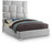 MilanWhite-Q Milan Collection Modern Contemporary Vegan Leather Upholstered Bed, Custom Chrome Metal Legs, Geometric Designed Headboard, 65.5" W x 84.5" D x 70" H, White, Queen MilanWhite-Q Milan Collection Modern Contemporary Vegan Leather Upholstered Bed, Custom Chrome Metal Legs, Geometric Designed Headboard, 65.5" W x 84.5" D x 70" H, White, Queen
