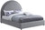 MiloGrey-K Milo Collection Modern | Contemporary Boucle Fabric Upholstered Bed with Brass Nailheads and Brass Cap on Legs, 80.5" W x 86.5" D x 64" H, Grey, King MiloGrey-K Milo Collection Modern | Contemporary Boucle Fabric Upholstered Bed with Brass Nailheads and Brass Cap on Legs, 80.5" W x 86.5" D x 64" H, Grey, King
