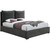 MishaBlack-K Misha Collection Modern | Contemporary Fabric Upholstered Bed with Plush Pillow Back Headboard, 82" W x 86.5" D x 46" H, Black, King