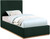 MonacoGreen-T Monaco Collection Modern | Contemporary Boucle Fabric Upholstered Twin Bed with Solid Wood Natural Wire Brush Finish, 43.5" W x 82.5" D x 52" H, Green, Twin MonacoGreen-T Monaco Collection Modern | Contemporary Boucle Fabric Upholstered Twin Bed with Solid Wood Natural Wire Brush Finish, 43.5" W x 82.5" D x 52" H, Green, Twin