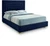 NoraNavy-K Nora Collection Modern | Contemporary Velvet Upholstered Bed with Deep Channel Tufting and Both Gold and Chrome Legs Included, 81.7" W x 87.4" D x 56.6" H, Navy, King NoraNavy-K Nora Collection Modern | Contemporary Velvet Upholstered Bed with Deep Channel Tufting and Both Gold and Chrome Legs Included, 81.7" W x 87.4" D x 56.6" H, Navy, King