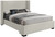 OxfordBeige-K Oxford Collection Mid-Century Modern Linen Textured Fabric Upholstered Bed with Wing Back Headboard and Espresso Wood Legs, 85" W x 87" D x 53" H, Beige, King OxfordBeige-K Oxford Collection Mid-Century Modern Linen Textured Fabric Upholstered Bed with Wing Back Headboard and Espresso Wood Legs, 85" W x 87" D x 53" H, Beige, King