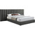 PabloGrey-K Pablo Collection Modern | Contemporary Velvet Upholstered Bed with Deep Channel Tufting and Sturdy Chrome Metal Legs, Grey, King, 119.5" W x 85.5" D x 41.5" H