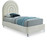 RainbowCream-T Rainbow Collection Modern | Contemporary Velvet Upholstered Bed with Deep Channel Tufting and Thick Acrylic Legs, 44.25" W x 82" D x 59.5" H, Cream, Twin